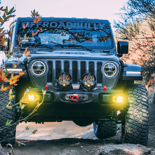 Jeep JL Fog Light Squadron-R 18-Pres Wrangler JL Rubicon Fog Pocket Kit Baja Amber Baja Designs Baja Designs